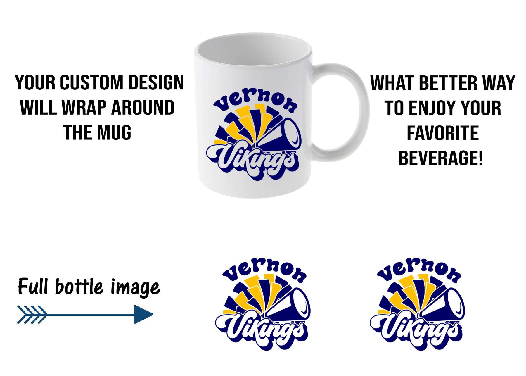 Vernon Vikings Cheer Design 12 Mug