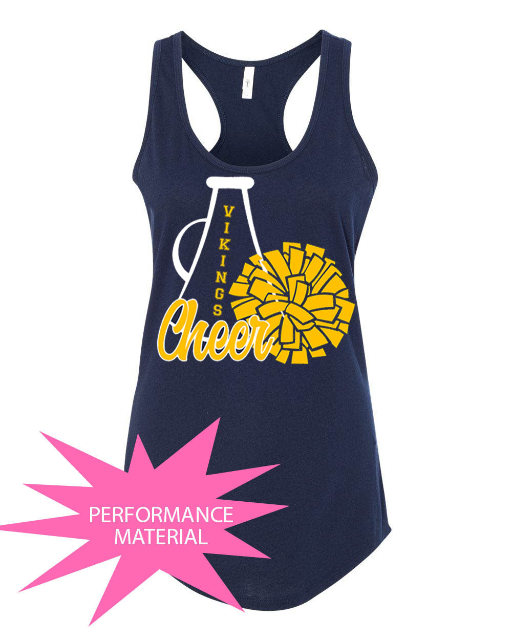 Vernon Vikings Cheer Design 14 Performance Racerback Tank Top