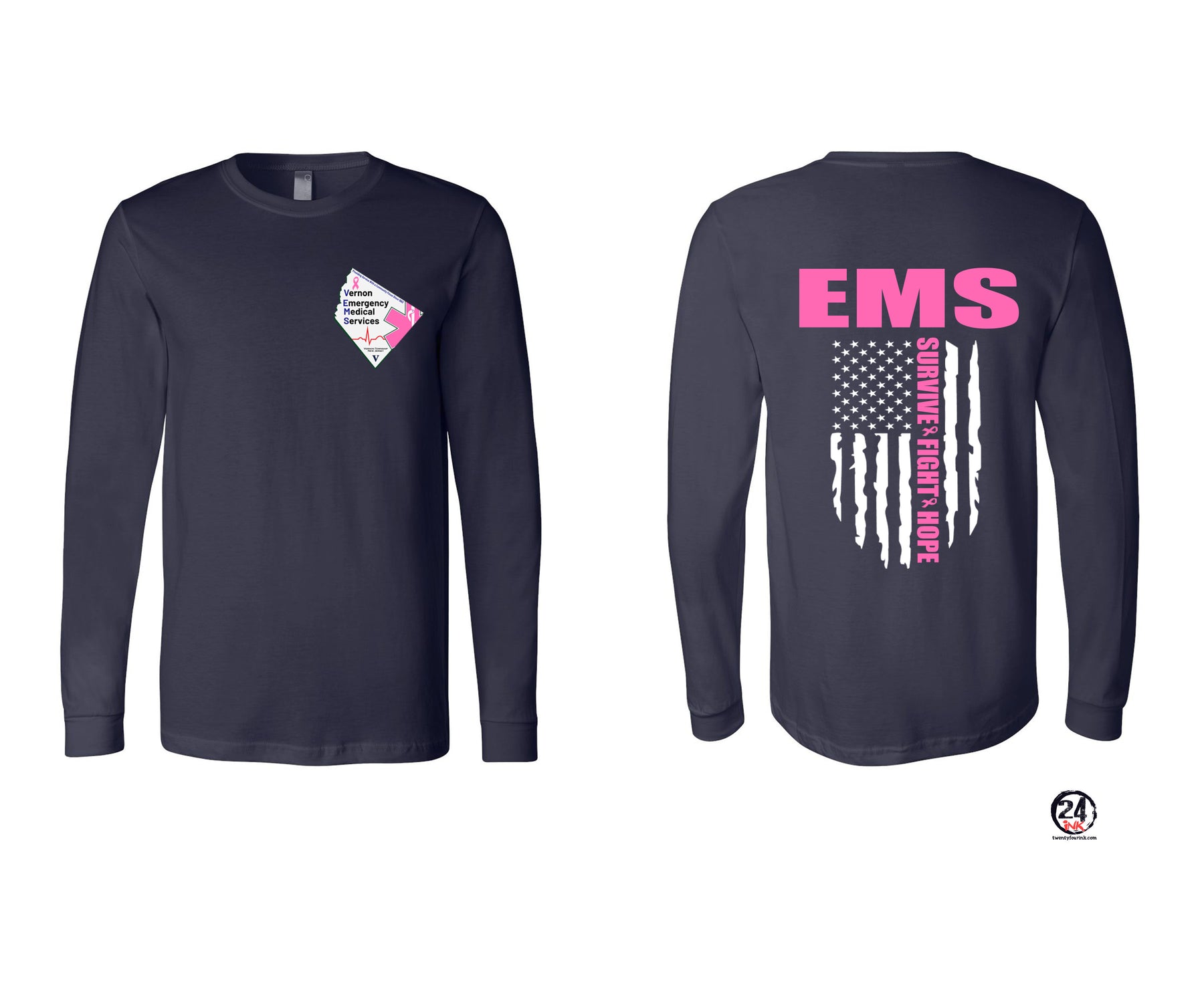 Vernon EMS Breast Cancer Awareness Long Sleeve Shirt