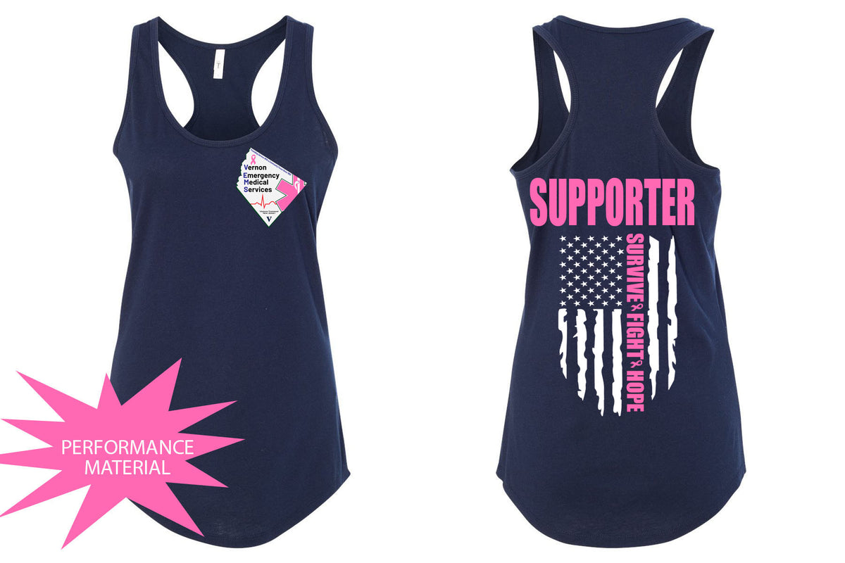 Vernon EMS Breast Cancer Awareness Performance Racerback Tank Top