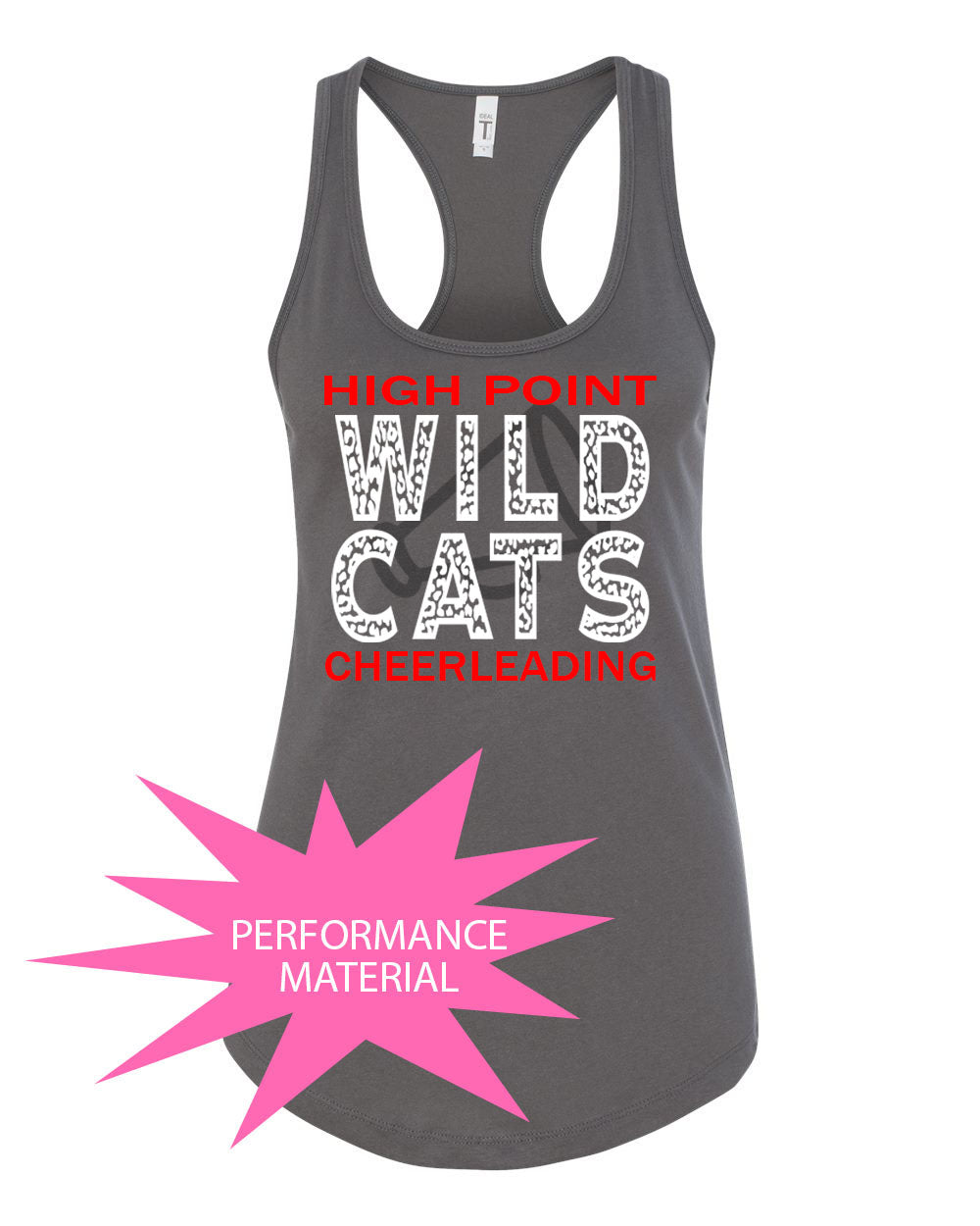 Wildcats Cheer Design 1 Performance Racerback Tank Top