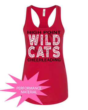 Wildcats Cheer Design 1 Performance Racerback Tank Top