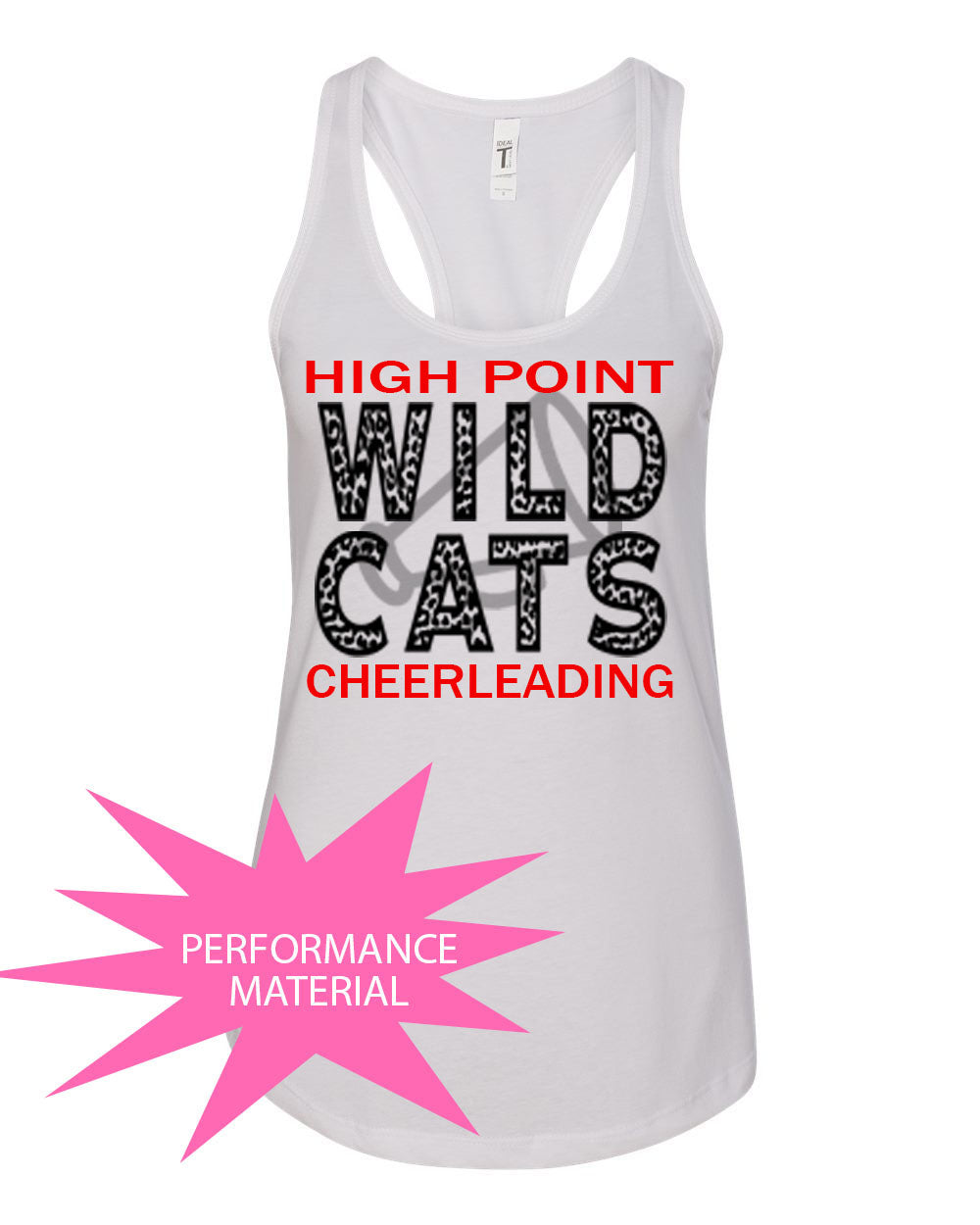 Wildcats Cheer Design 1 Performance Racerback Tank Top