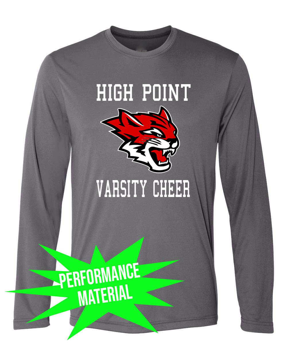 Wildcats cheer Performance Material Design 3 Long Sleeve Shirt