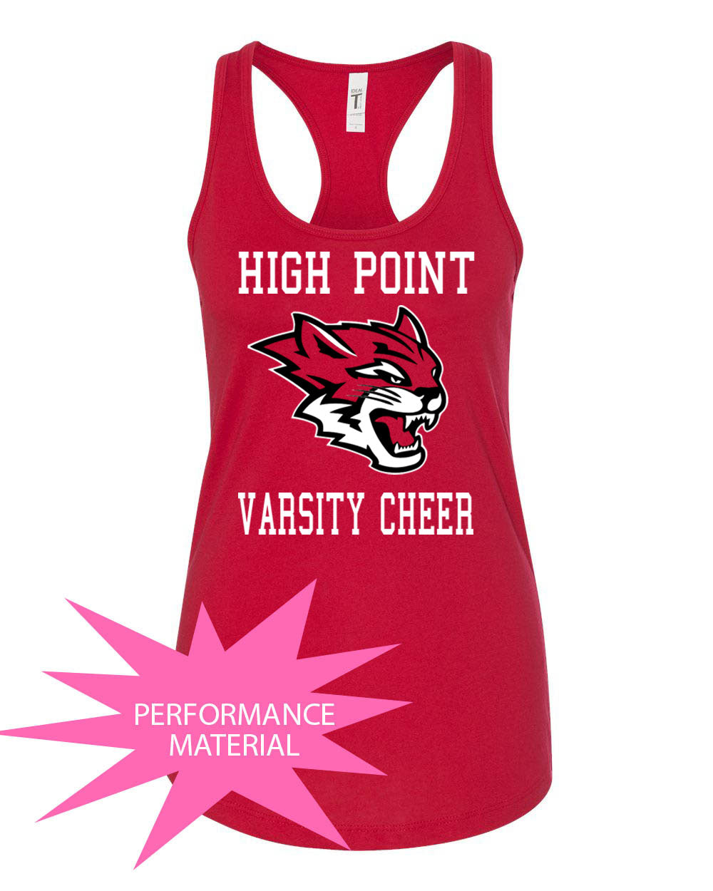 Wildcats Cheer Design 3 Performance Racerback Tank Top