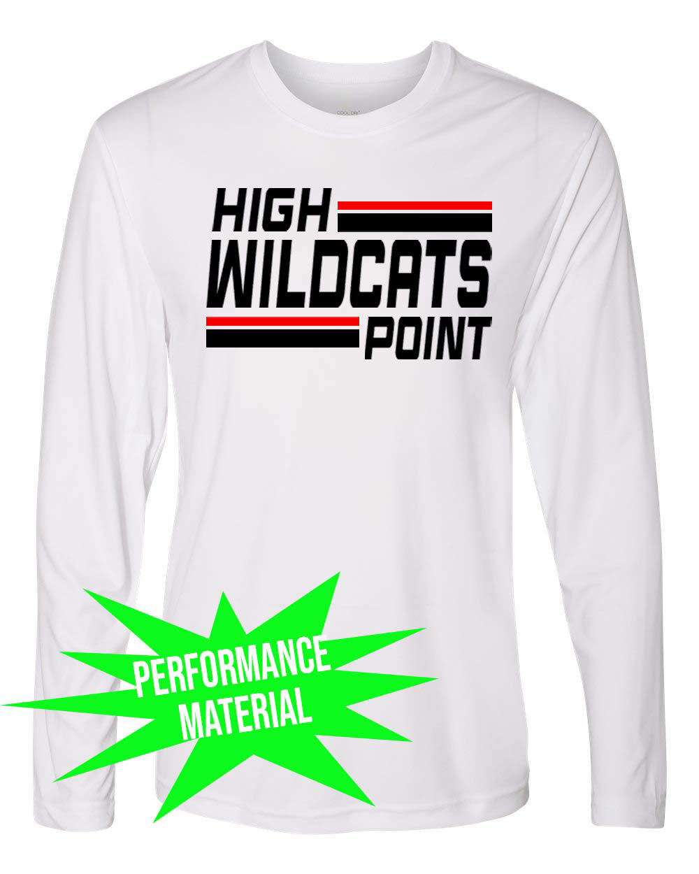 Wildcats cheer Performance Material Design 4 Long Sleeve Shirt