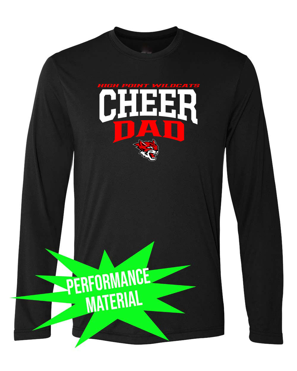 Wildcats Cheer Performance Material Design 6 Long Sleeve Shirt