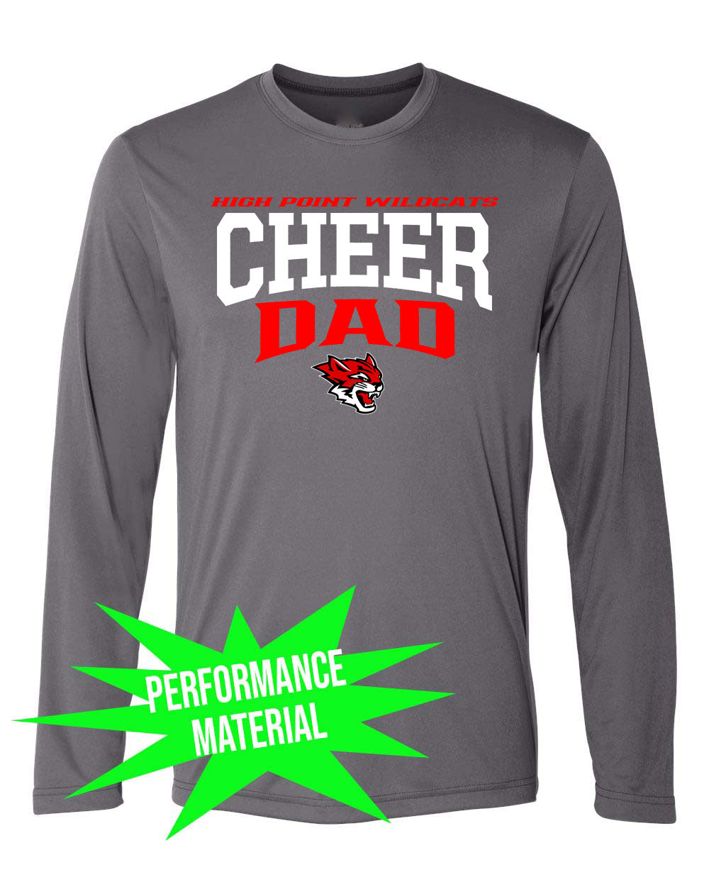 Wildcats Cheer Performance Material Design 6 Long Sleeve Shirt