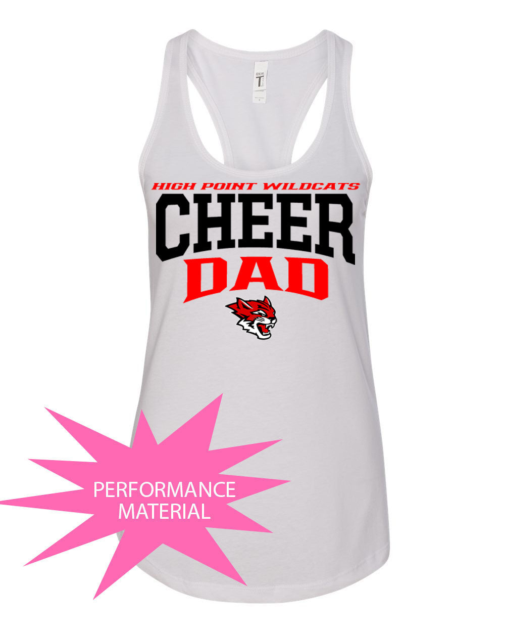 Wildcats Cheer Design 6 Performance Racerback Tank Top