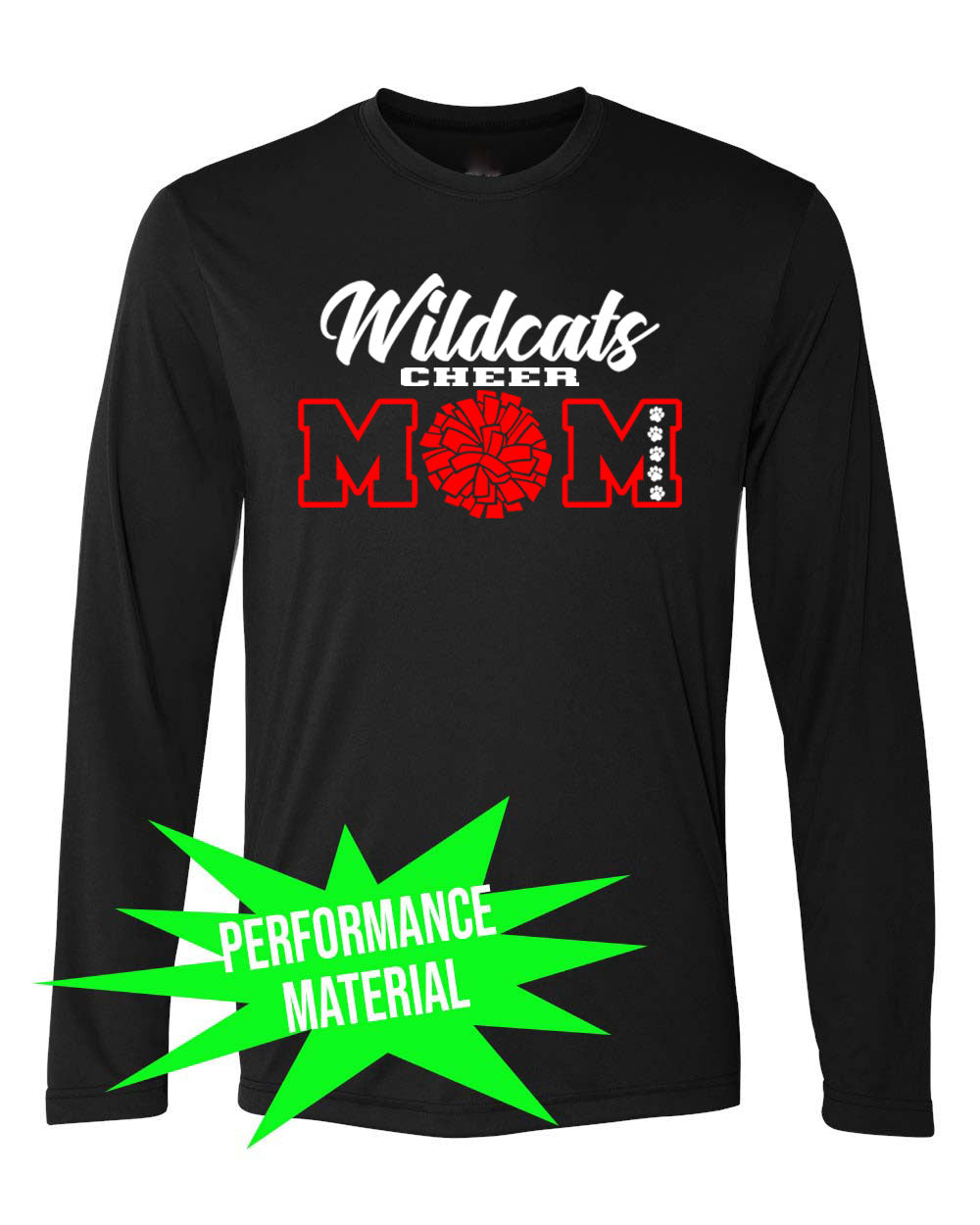 Wildcats Cheer Performance Material Design 7 Long Sleeve Shirt