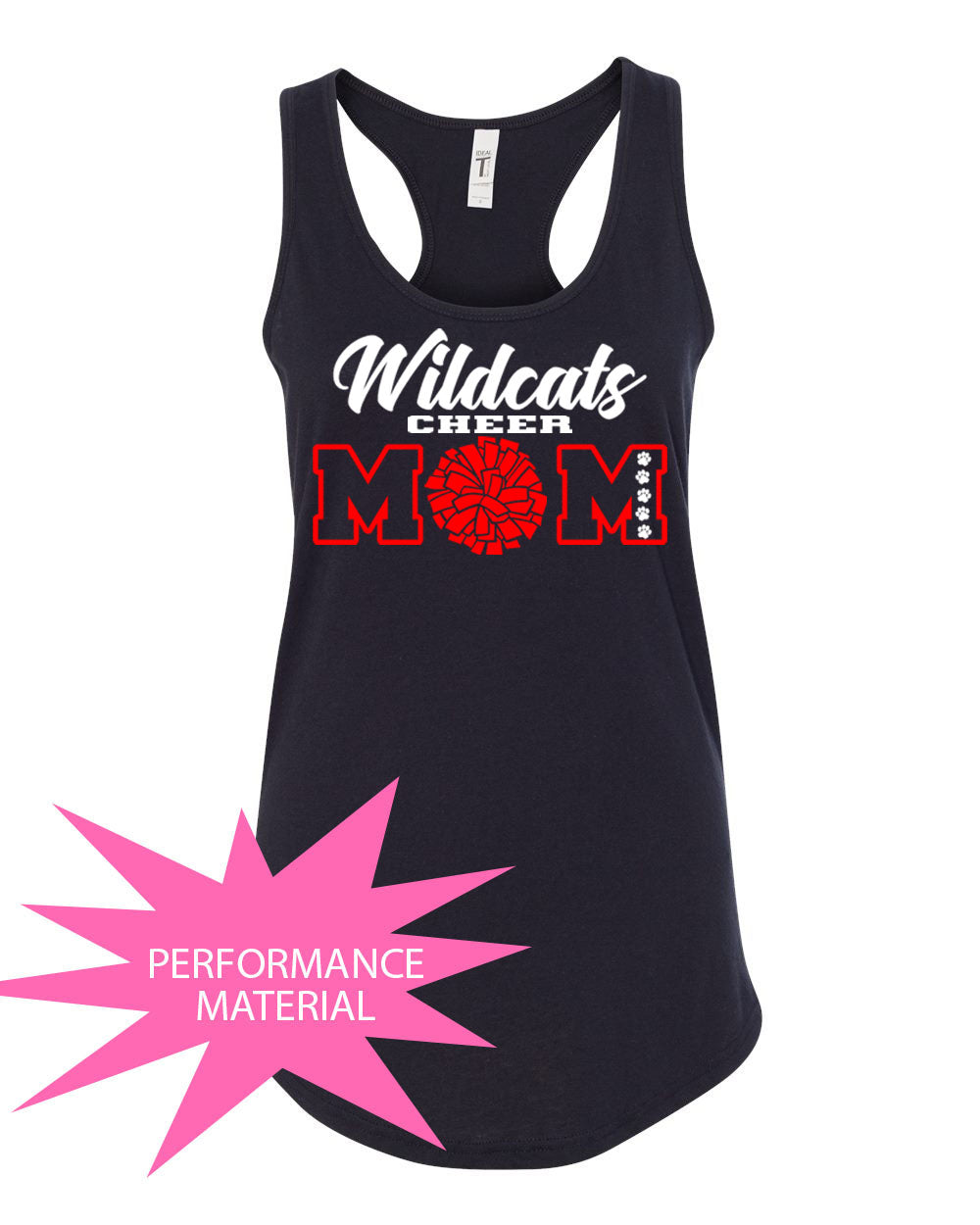 Wildcats Cheer Design 7 Performance Racerback Tank Top