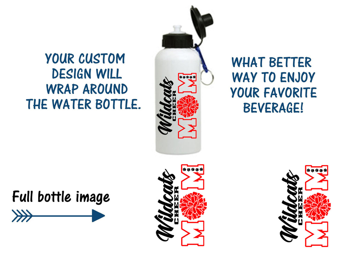Wildcats Cheer Design 7 Water Bottle