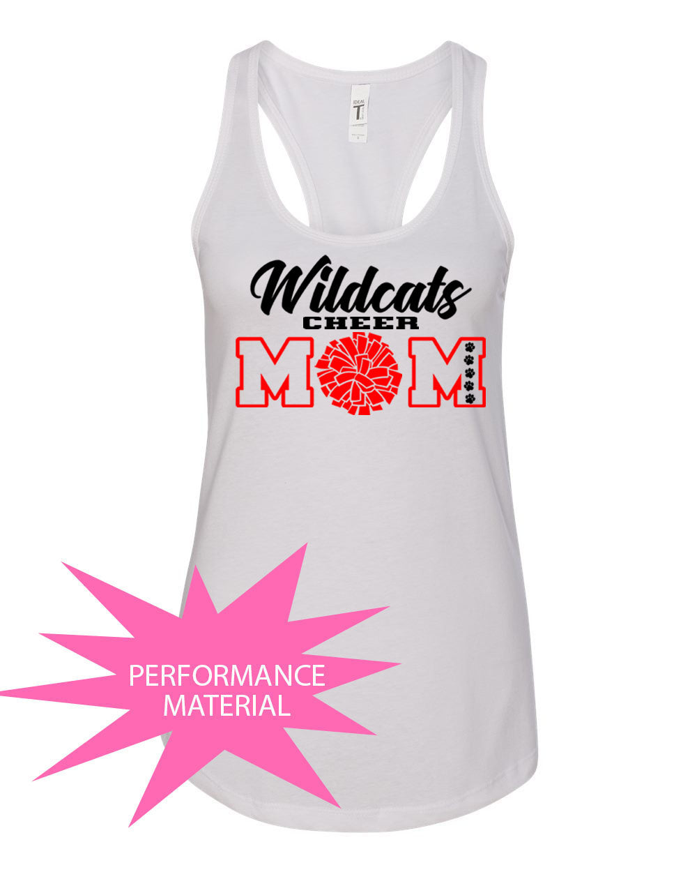 Wildcats Cheer Design 7 Performance Racerback Tank Top