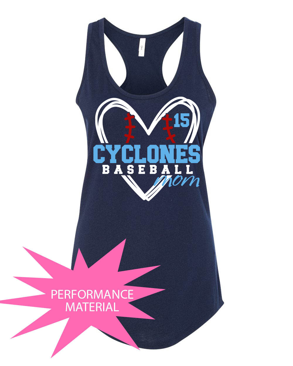 Sparta Cyclones Performance Racerback Tank Top Design 5