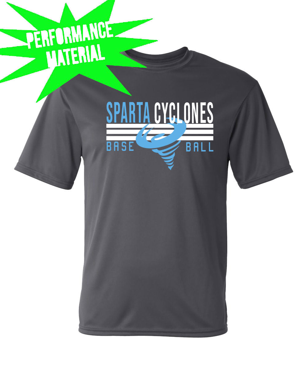 Sparta Cyclones Performance Material T-Shirt Design 4