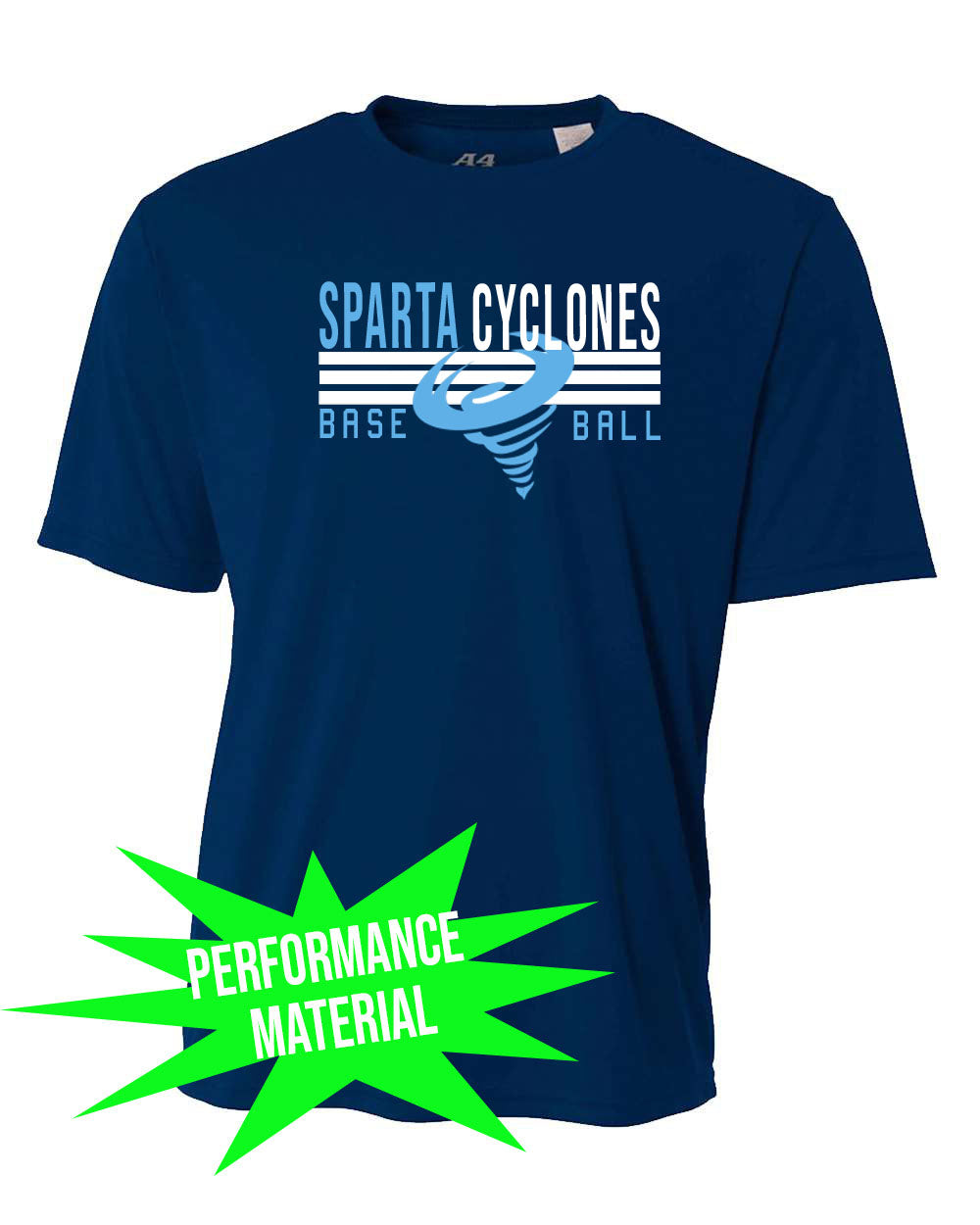 Sparta Cyclones Performance Material T-Shirt Design 4