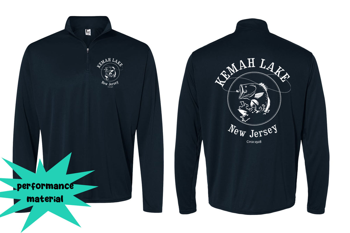 Kemah Lake Quarter Zip Long Sleeve Design 1
