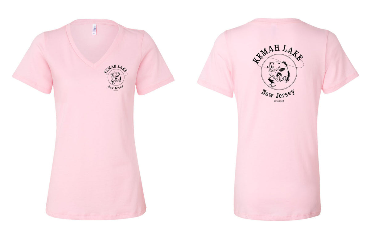 Kemah Lake V-neck T-shirt Design 1