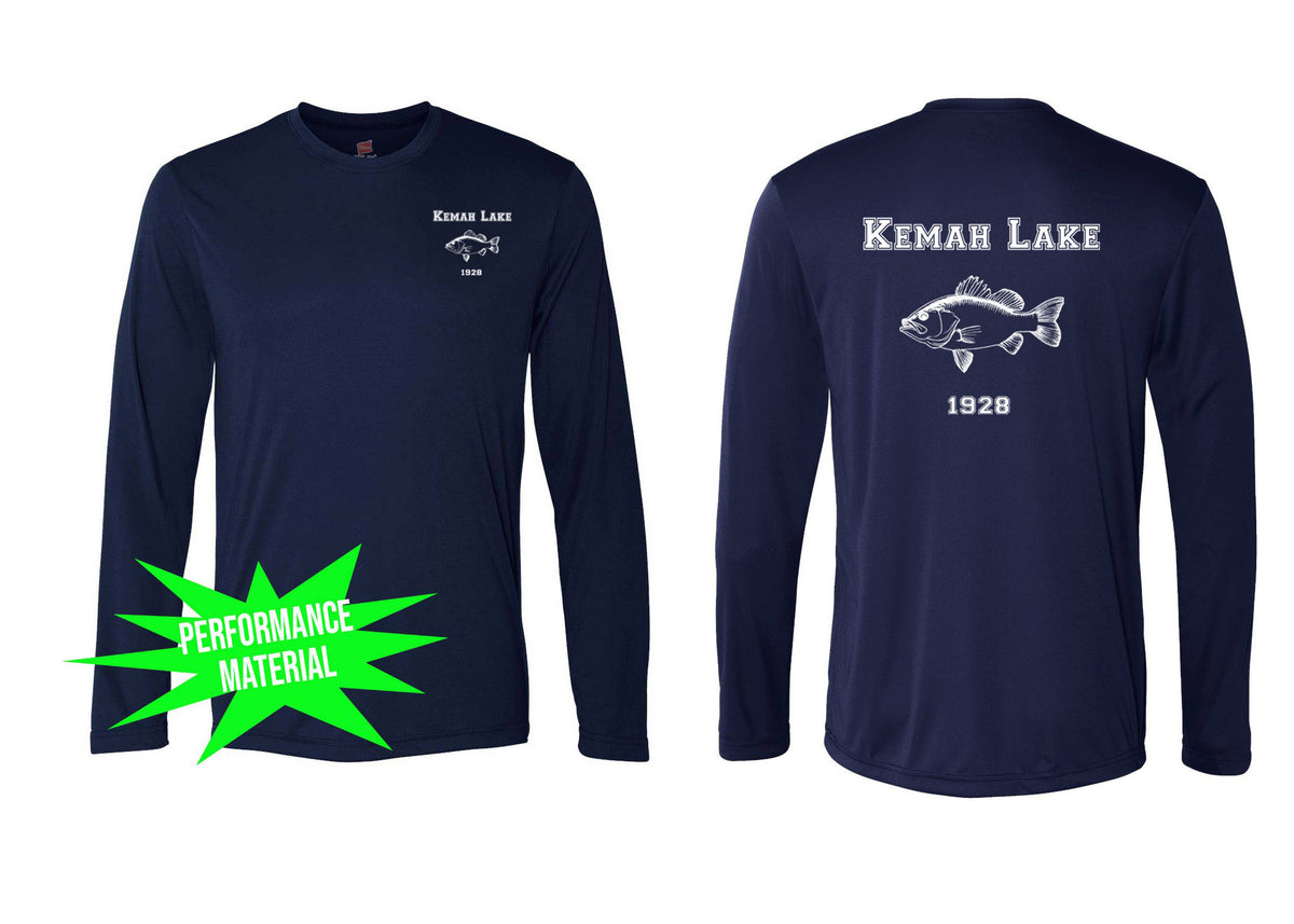 Kemah Lake Performance Material Long Sleeve Shirt Design 2