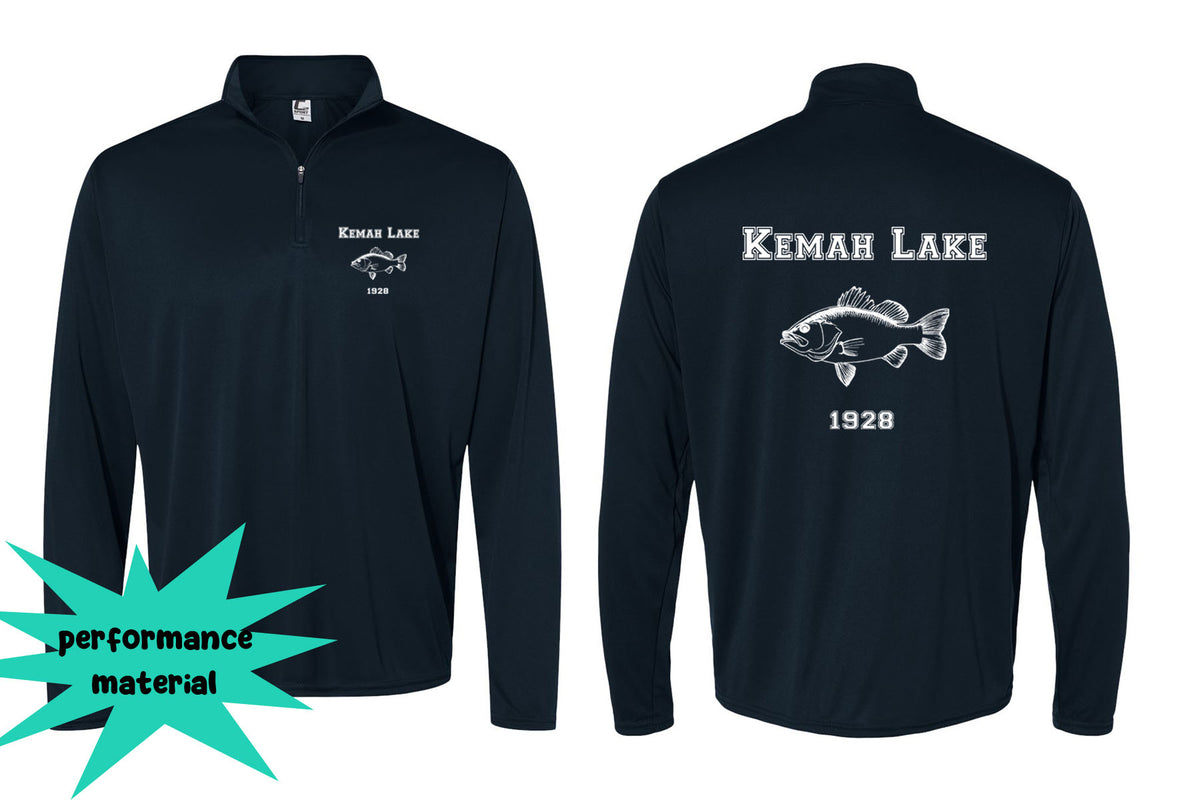 Kemah Lake Quarter Zip Long Sleeve Design 2