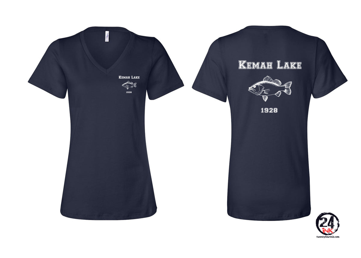 Kemah Lake V-neck T-shirt Design 2