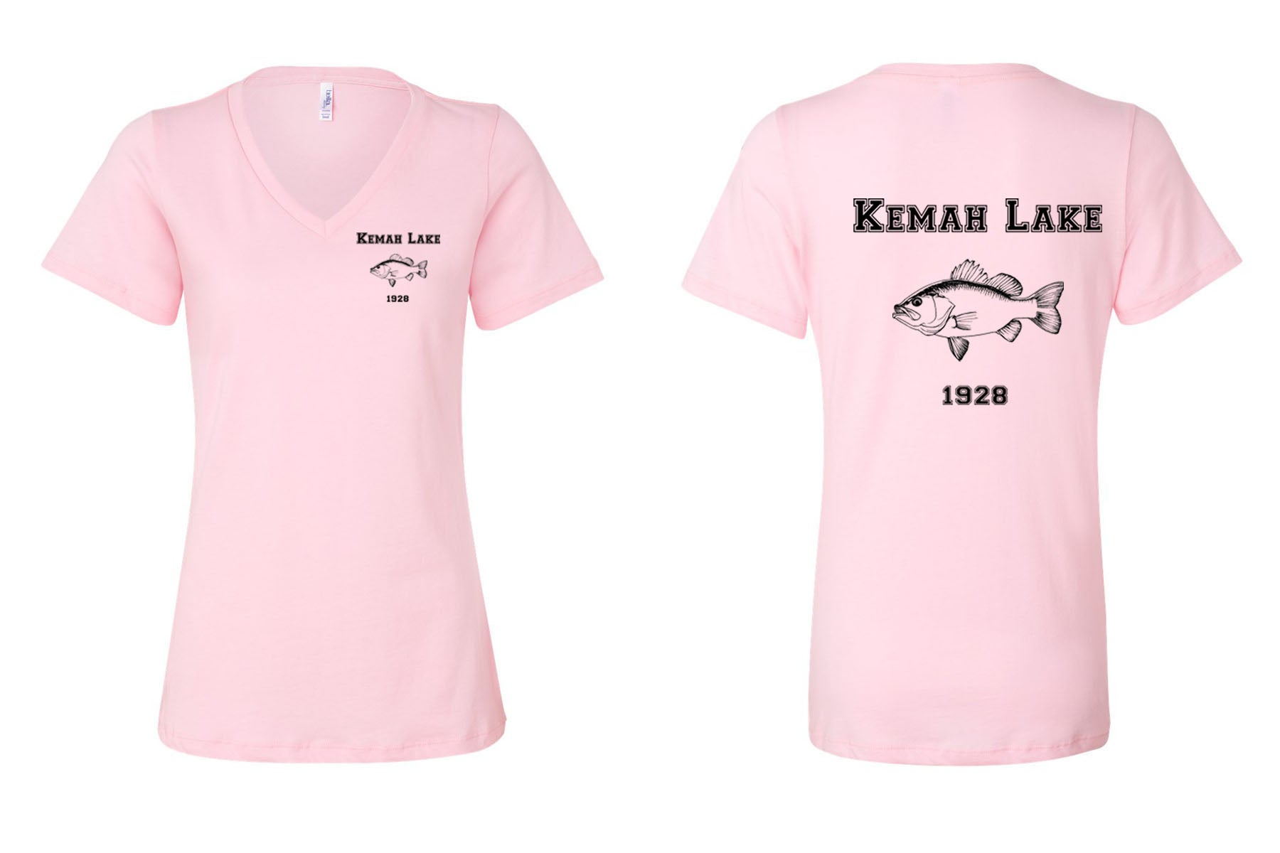 Kemah Lake V-neck T-shirt Design 2