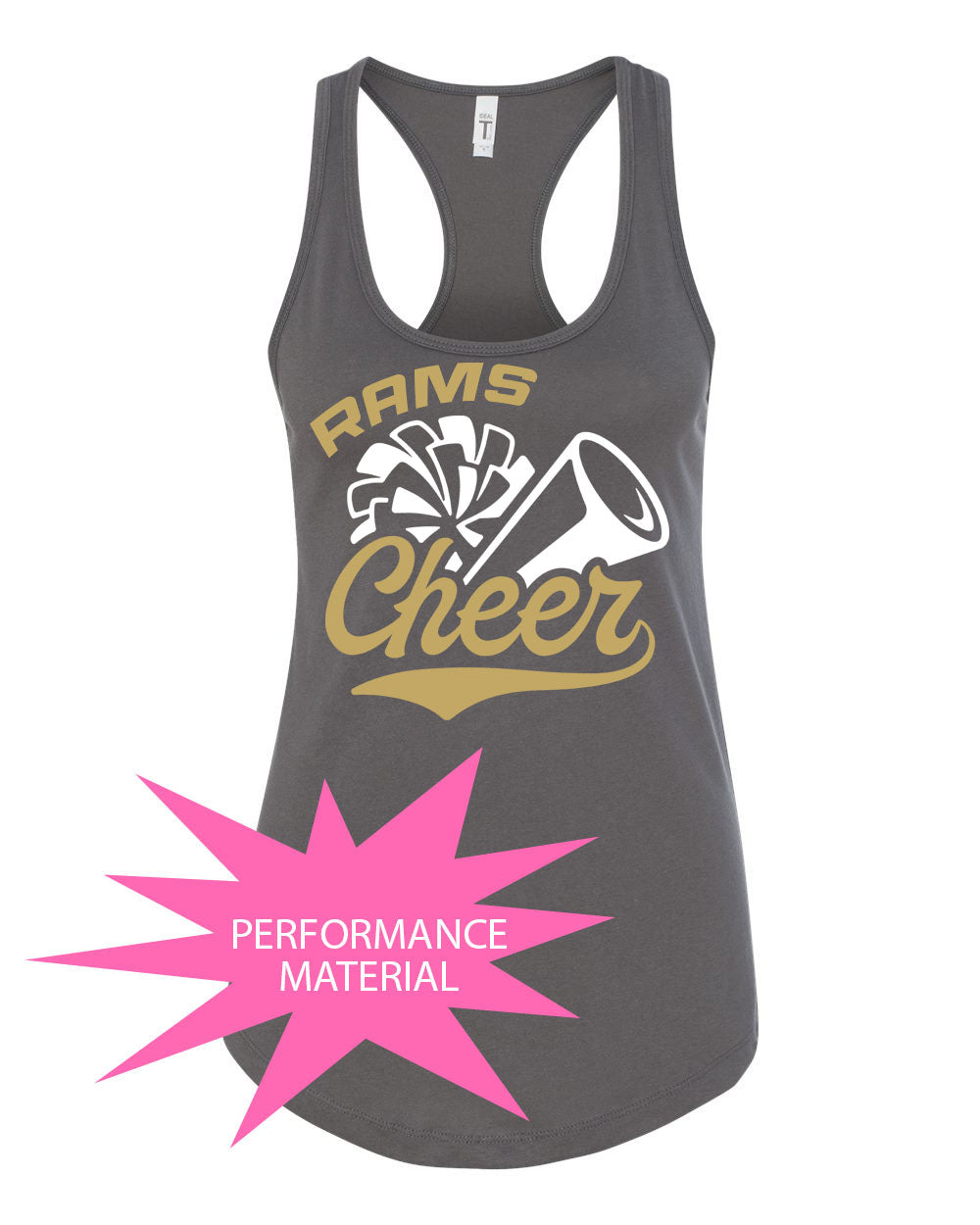 Sussex Middle Cheer Performance Racerback Tank Top Design 1