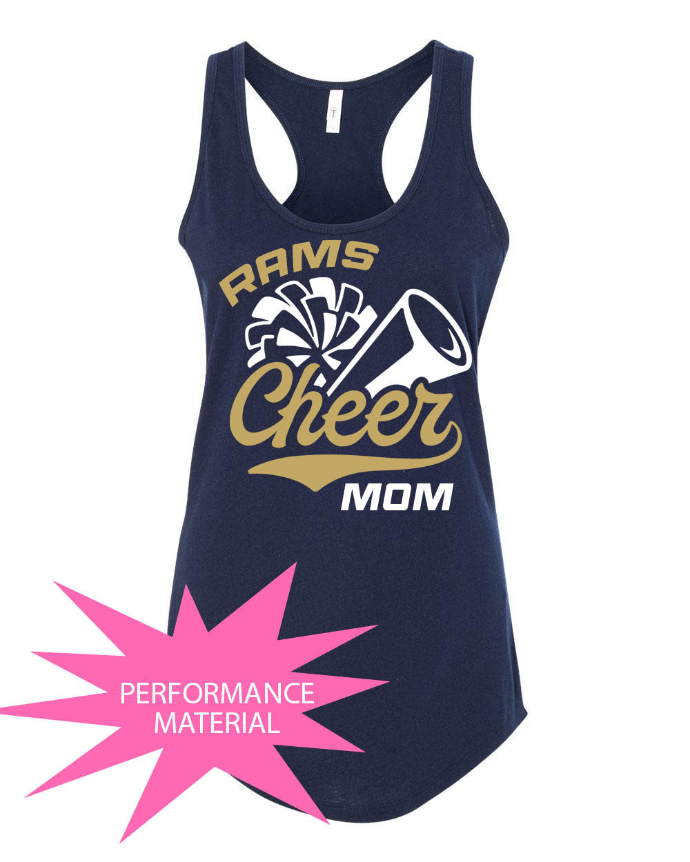 Sussex Middle Cheer Performance Racerback Tank Top Design 1
