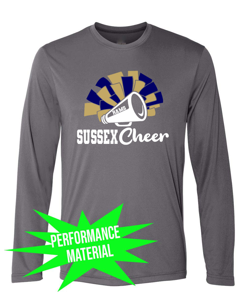 Sussex Middle Cheer Performance Material Design 2 Long Sleeve Shirt