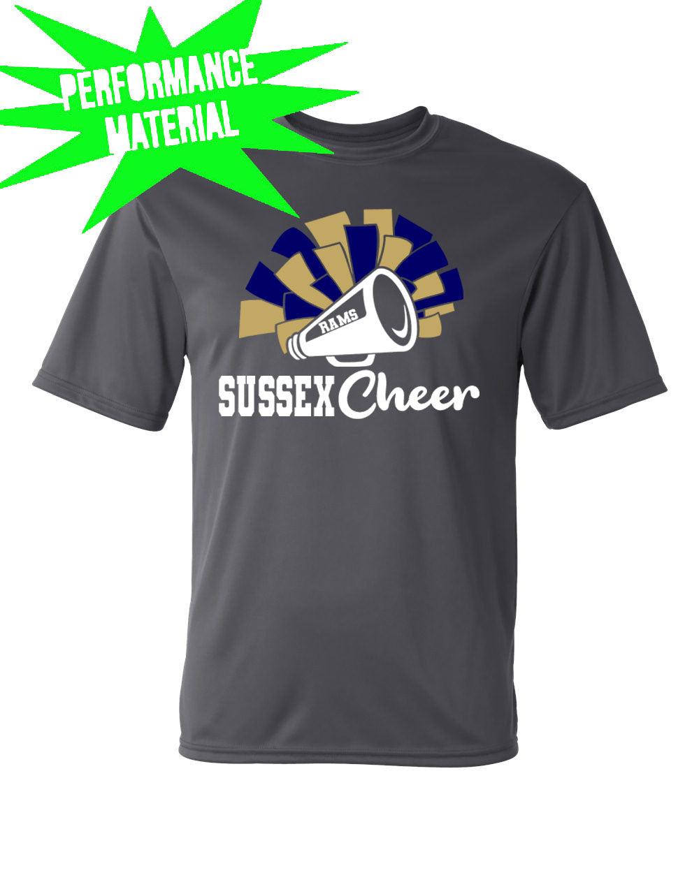 Sussex Middle Cheer Performance Material T-Shirt Design 2