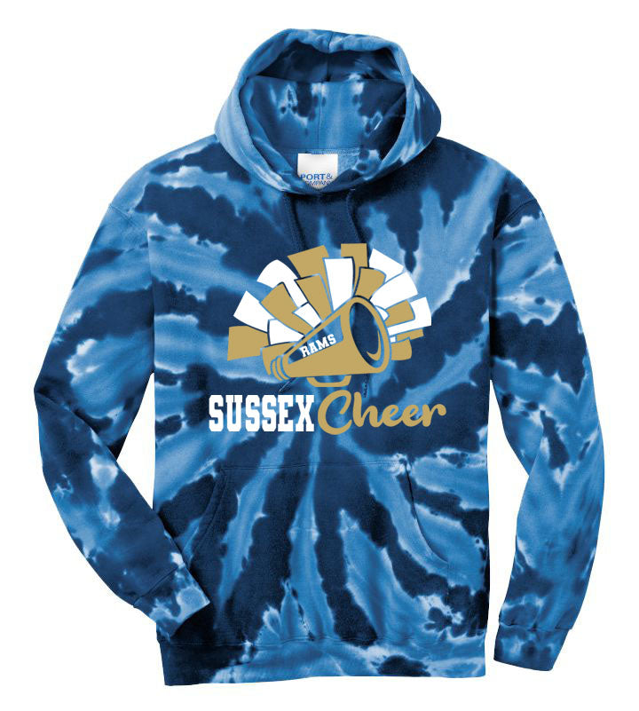 Sussex Middle Cheer Tie-Dye Hooded Sweatshirt Design 2