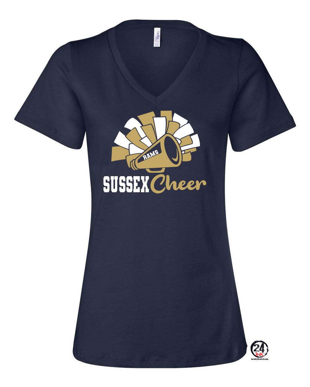Sussex Middle Cheer Design 2 V-neck T-Shirt