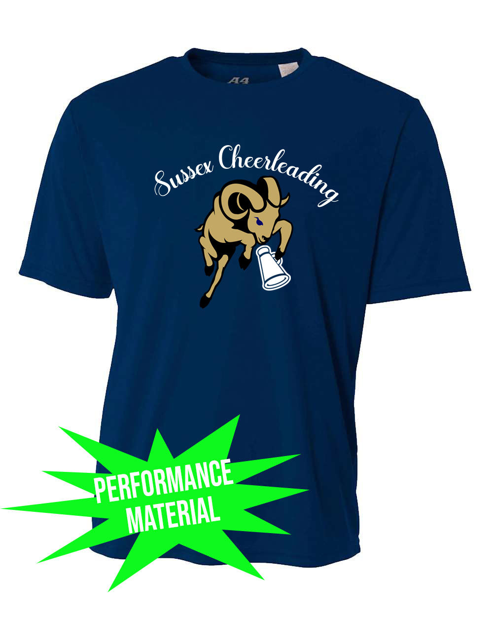 Sussex Middle Cheer Performance Material T-Shirt Design 3