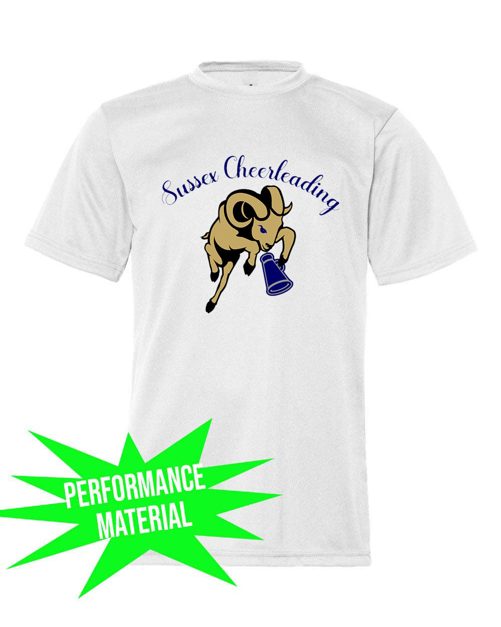 Sussex Middle Cheer Performance Material T-Shirt Design 3