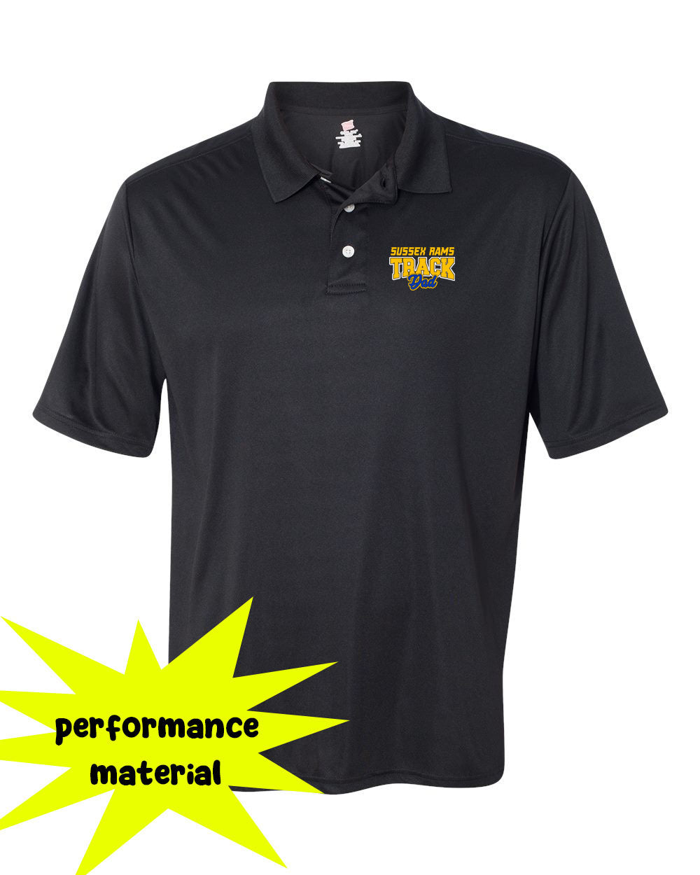 Sussex Rams Track Performance Material Polo T-Shirt Design 1