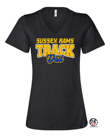 Sussex Rams Track V-neck T-Shirt Design 1