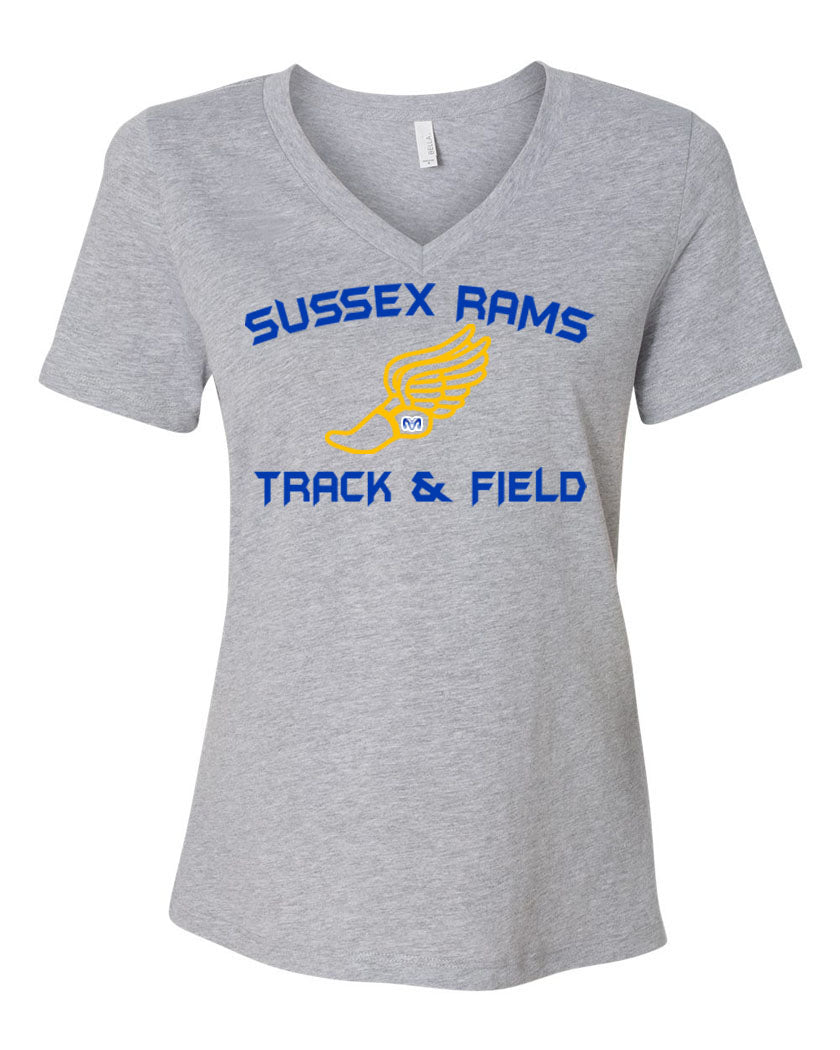 Sussex Rams Track V-neck T-Shirt Design 2