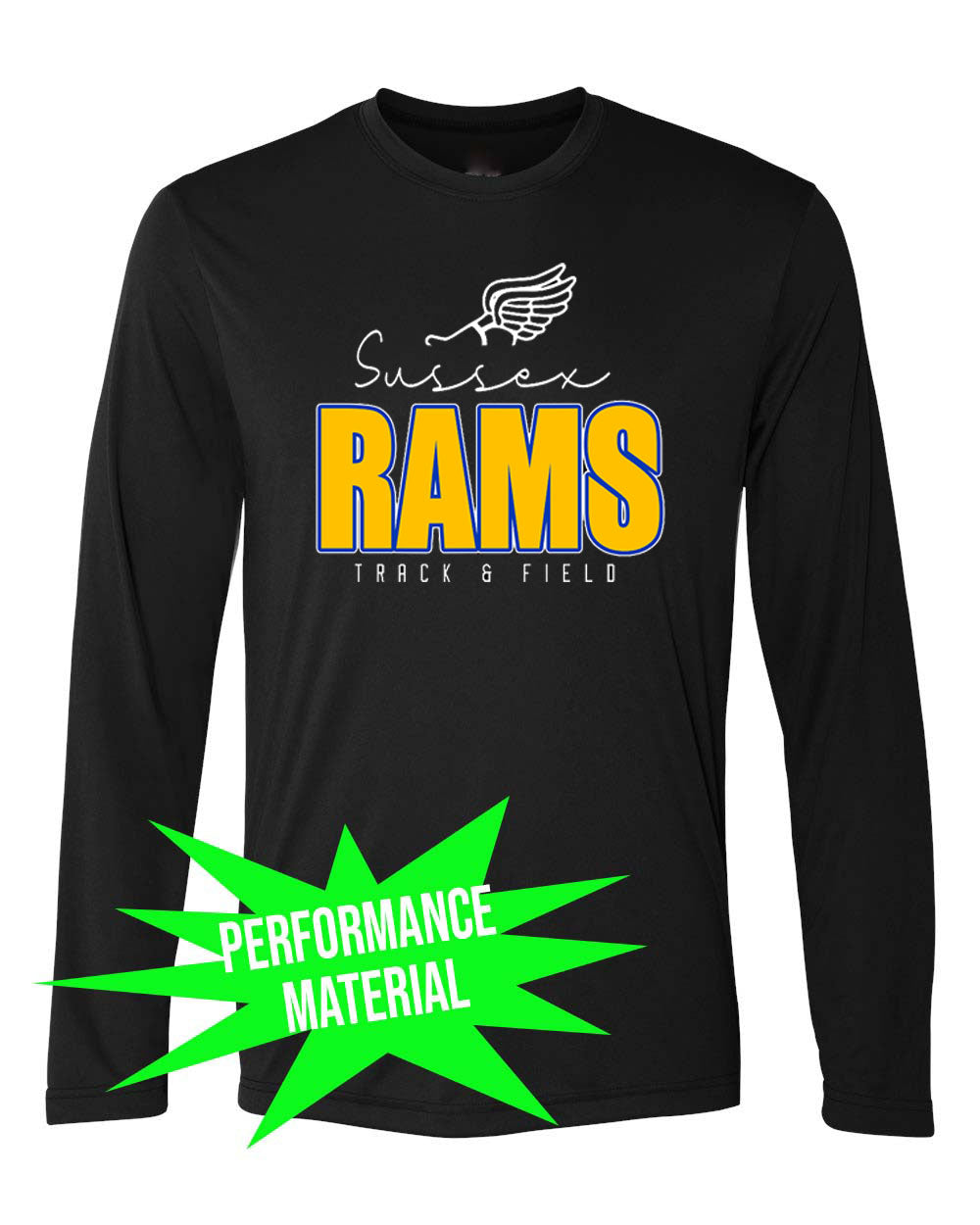 Sussex Rams Track Performance Material Long Sleeve Shirt Design 4