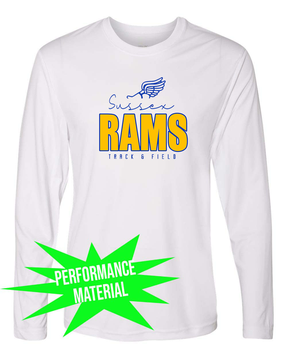 Sussex Rams Track Performance Material Long Sleeve Shirt Design 4