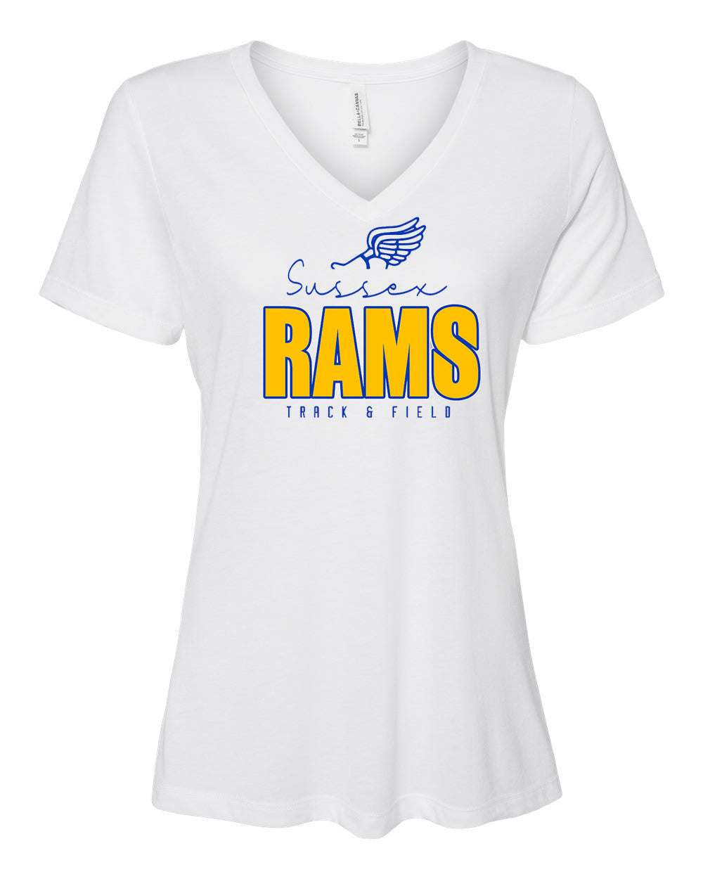Sussex Rams Track V-neck T-Shirt Design 4