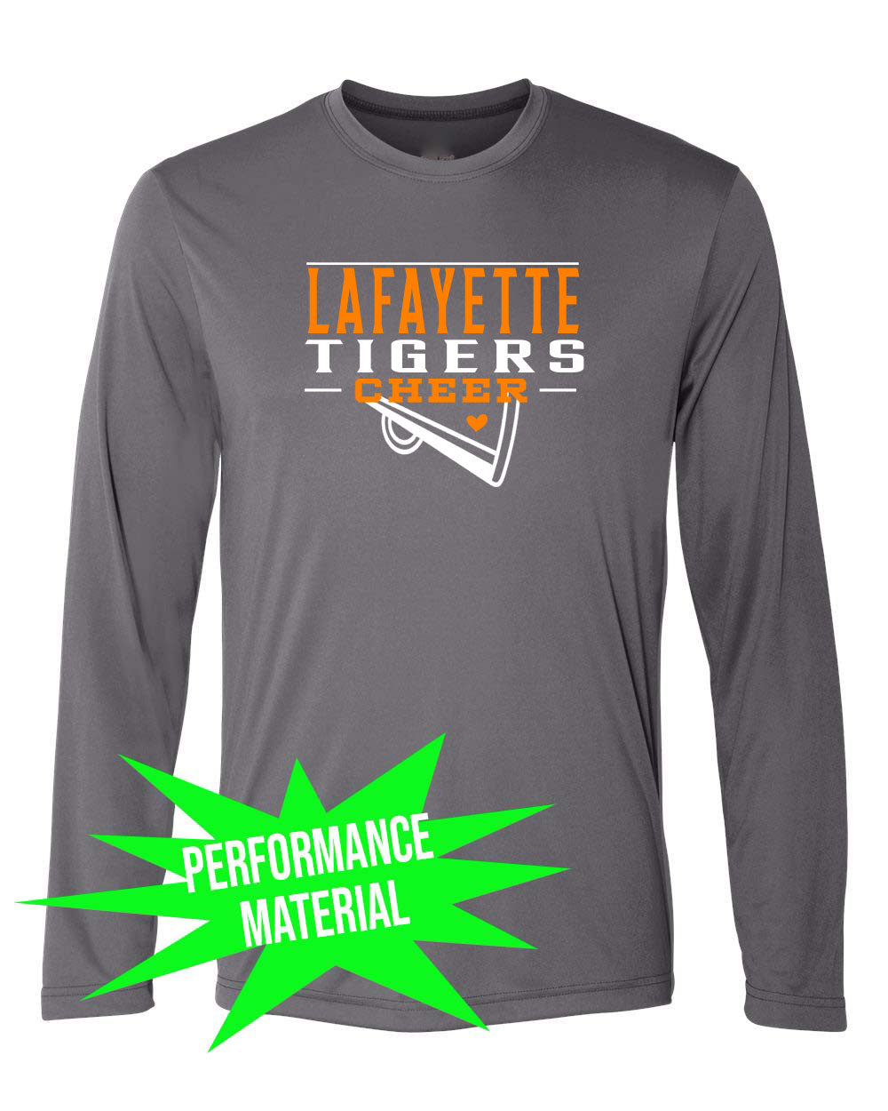 Tigers Cheer Performance Material Long Sleeve Shirt Design 1