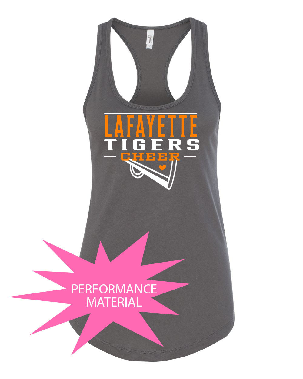 Tigers Cheer Performance Racerback Tank Top Design 1