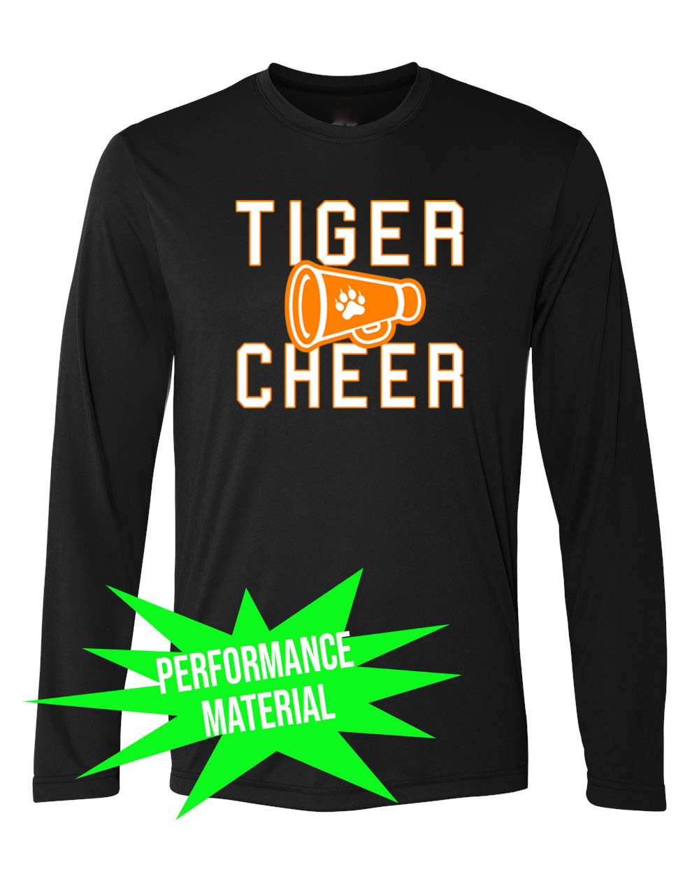 Tigers Cheer Performance Material Long Sleeve Shirt Design 3