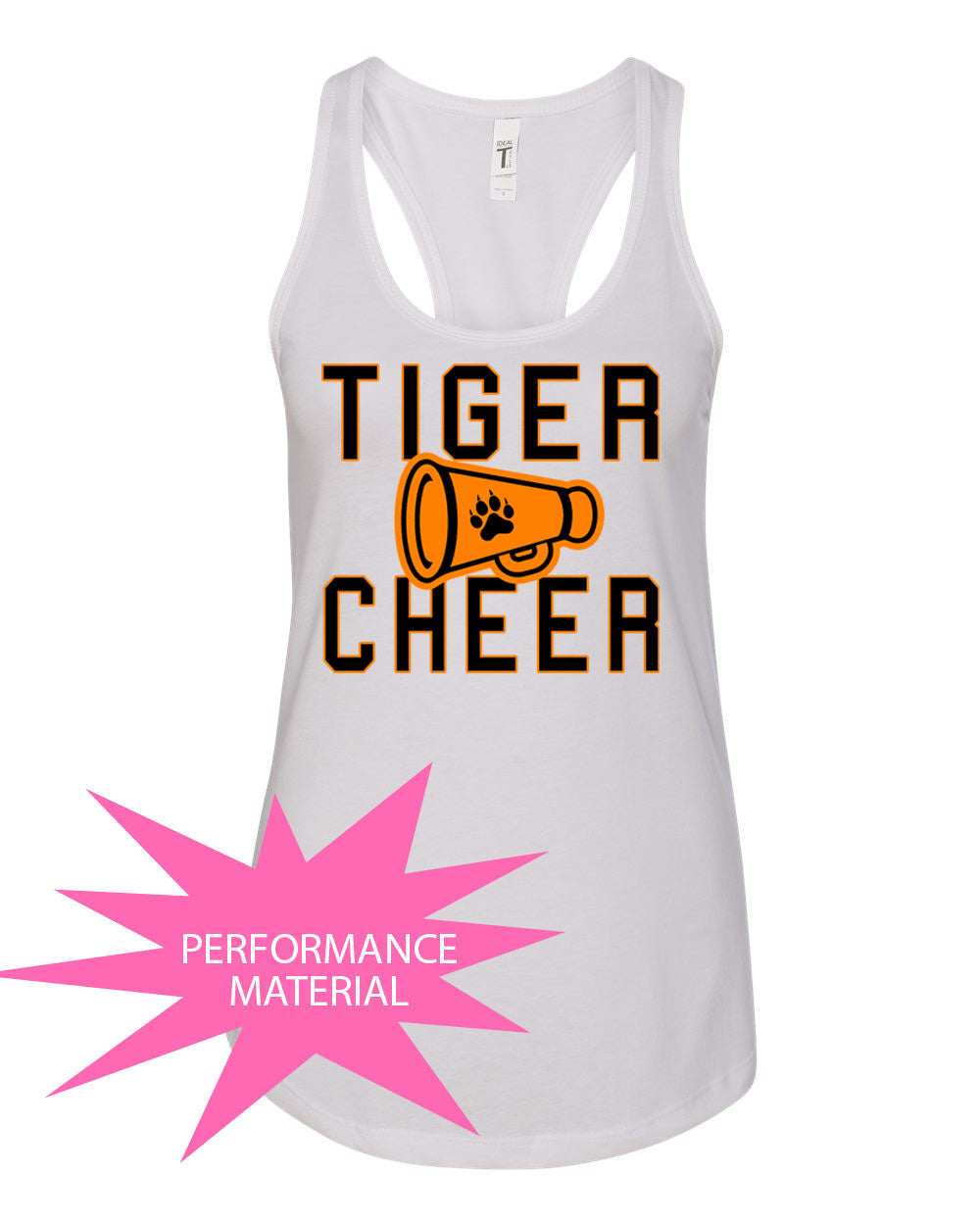 Tigers Cheer Performance Racerback Tank Top Design 3