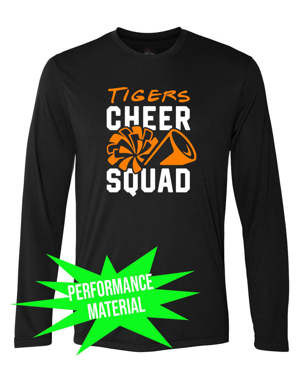 Tigers Cheer Performance Material Long Sleeve Shirt Design 4