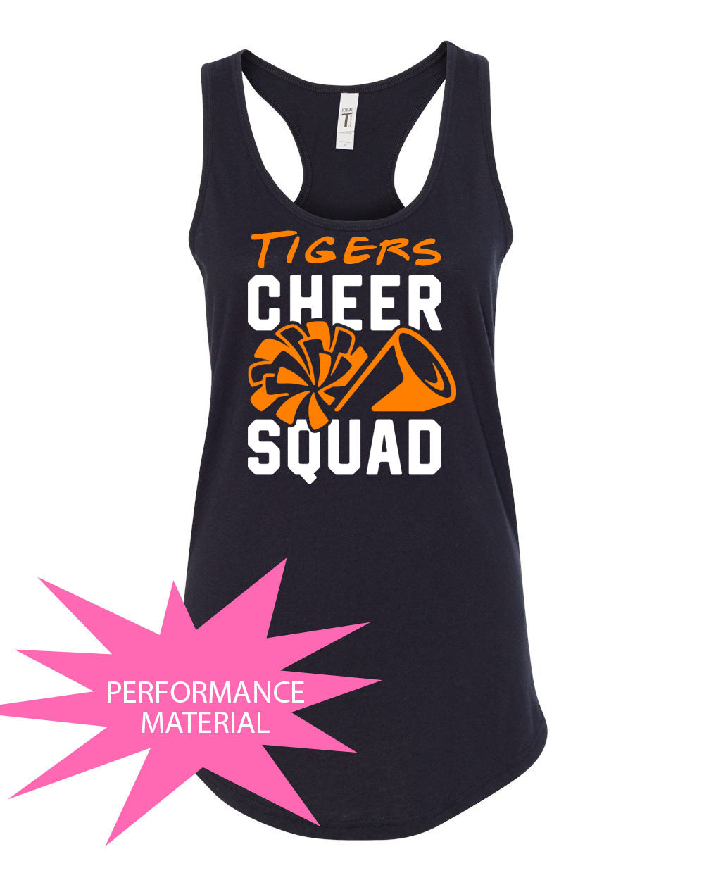 Tigers Cheer Performance Racerback Tank Top Design 4