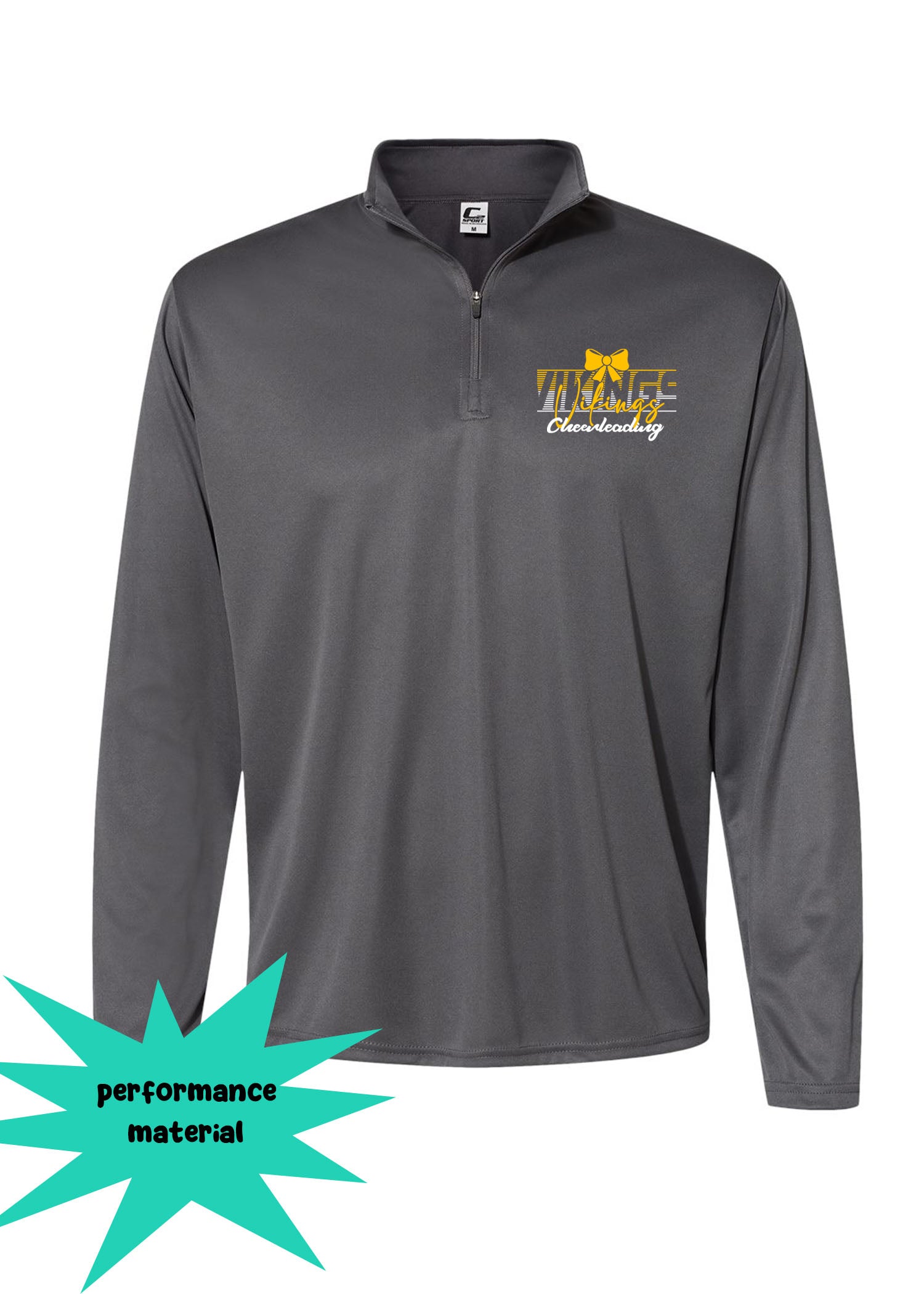 Vernon Cheer Quarter Zip Long Sleeve Design 18