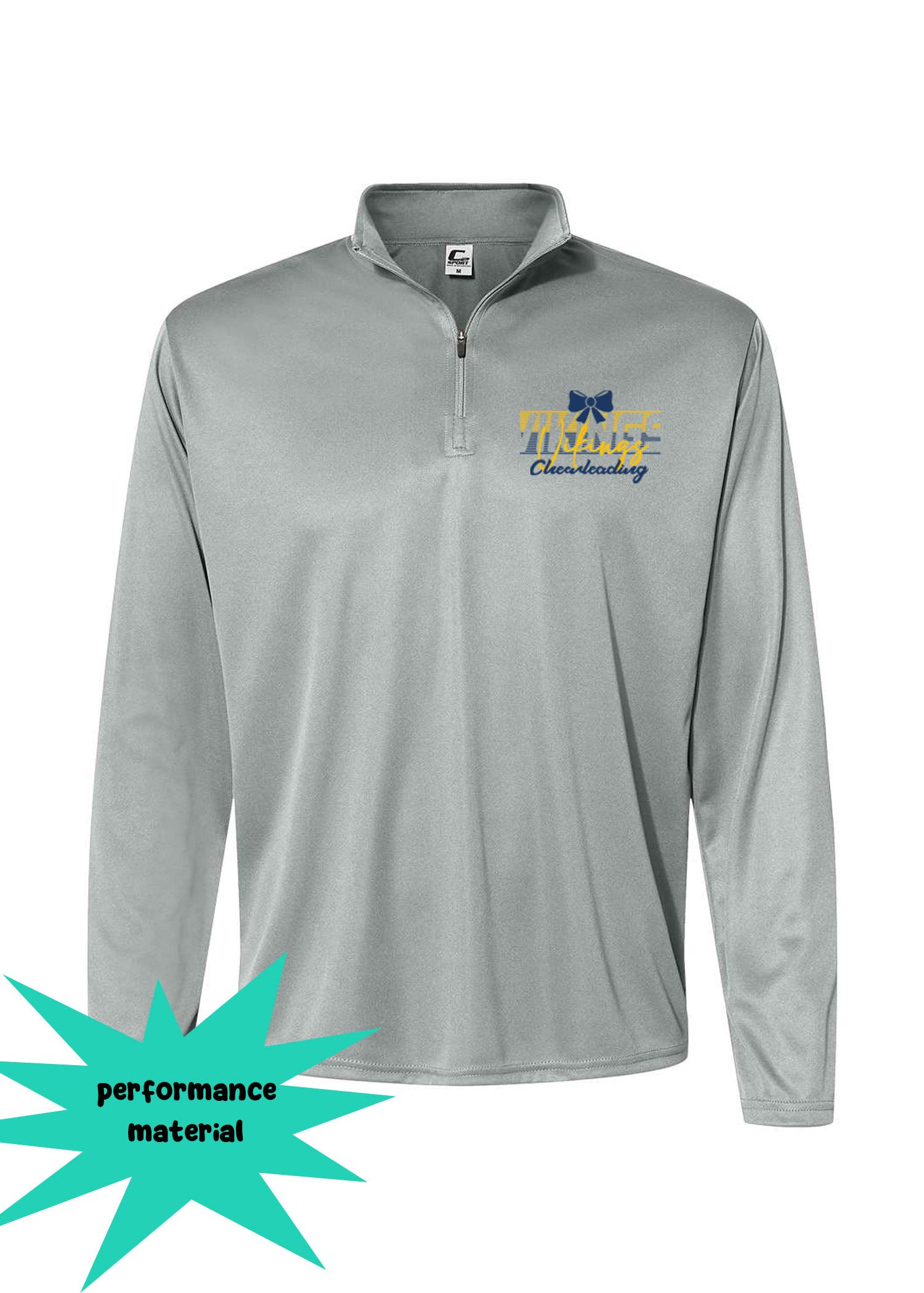 Vernon Cheer Quarter Zip Long Sleeve Design 18