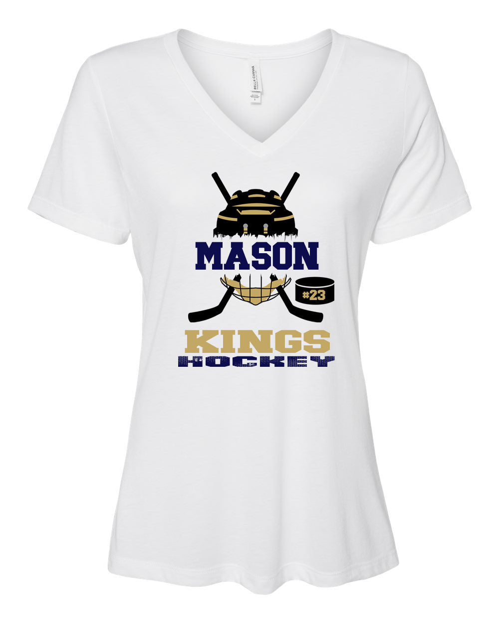 Kings Hockey Design 1 V-neck T-Shirt