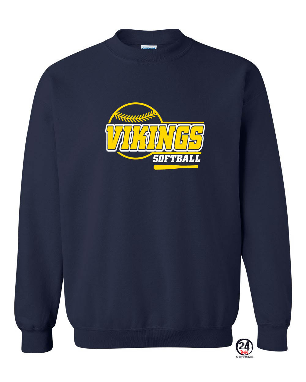 Vernon Vikings Softball non hooded sweatshirt